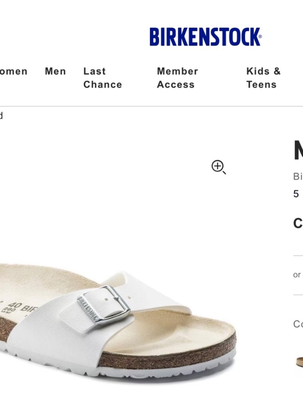 Birkenstock Madrid White Birko-Flor Sandals | EU 39 | Like New | Made in Germany - Picture 8 of 8